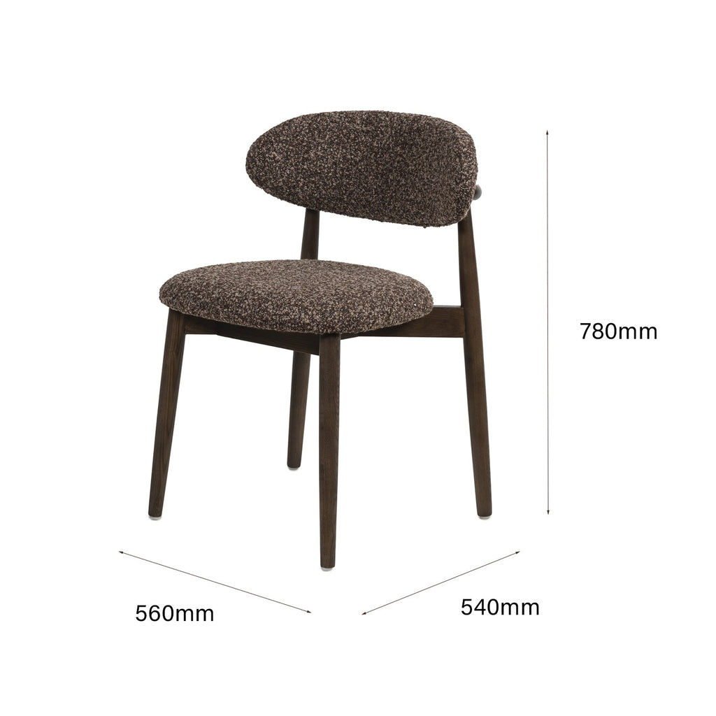 Chaise de salle à manger classique en bois massif avec assise rembourrée et silhouette raffinée